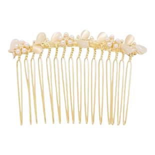 精致花朵发梳女2025新款高端丸子头发夹后脑勺盘发插梳发饰碎发夹