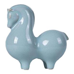 茶宠摆件汝窑陶瓷唐马精品可养开片茶台茶桌茶盘茶道茶玩装饰配件