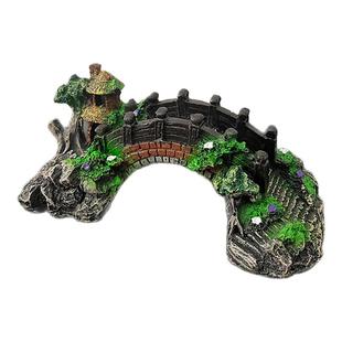 鱼缸造景装饰品摆件拱形桥工艺品鱼缸假山亭子石桥造景小桥