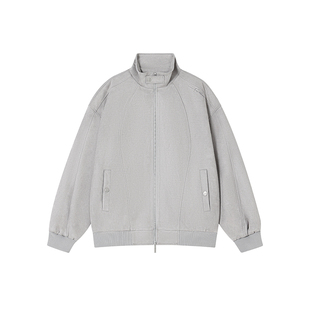 FORNINES复古麂皮绒刺绣立领夹克男款潮牌情侣春季休闲外套女上衣