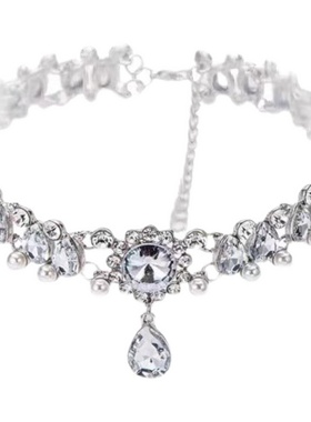 鞠婧祎同款项链皓石水滴女钛钢