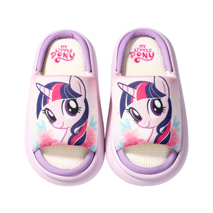 小马宝莉女童亚麻拖鞋儿童女孩宝宝防滑女宝室内居家女款公主家居