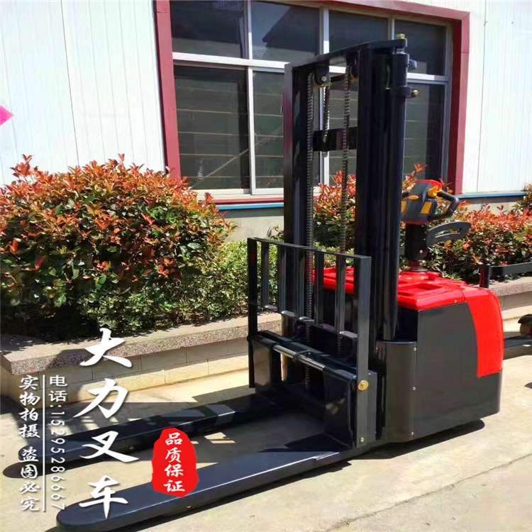 大力叉车1吨2吨全电动升高叉车 站驾堆高车 液压全自动升降叉车