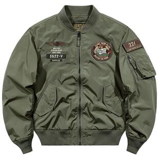 VIP潮牌ma1飞行员夹克男美式复古工装外套宽松情侣薄款刺绣棒球服