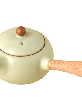 简约圆润汝瓷侧把茶壶230ml开片