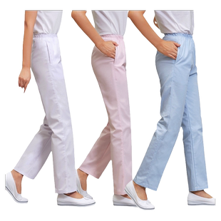 护士裤子男大码医生白色蓝裤子加肥加大松紧腰白大褂护士服工作裤