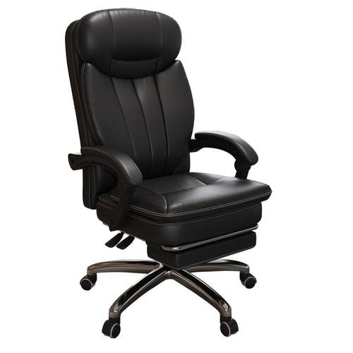 致逸真皮老板椅办公椅舒适久坐电脑椅家用可躺转椅商务大班椅按摩