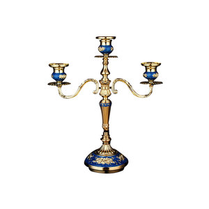 新款精品欧式蜡烛台镀银闪粉三头五头蜡台酒店家居婚庆