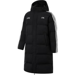 李宁羽绒服 运动生活系列 男款防泼水远红外保暖鸭绒长羽绒服