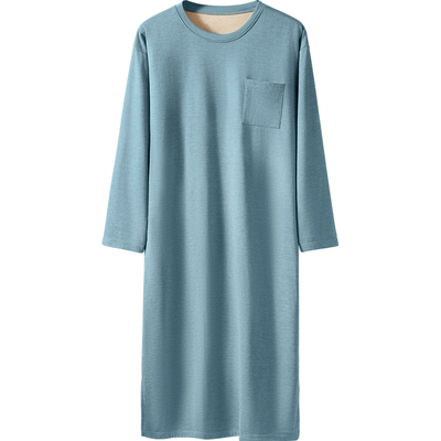 男士睡裙冬季加厚加绒长款睡袍