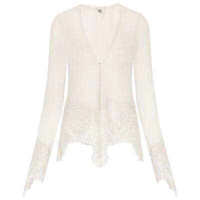 重工水溶蕾丝定位拼接针织衫