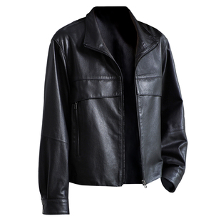 海宁真皮皮衣女2026秋新短款气质小个子植鞣头层绵羊皮夹克小外套