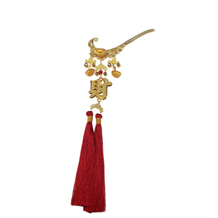 格格间原创【发大财】秋冬铜钱币发簪新年财神可爱喜庆发饰配饰