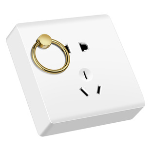 国际电工86型明装厨房阳台挂灯笼插座家用墙壁带挂钩五孔电源面板