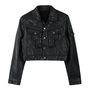 【明星同款】龙脸DRAGON FACE牛仔服枪袋夹克牛仔外套涂层夹克