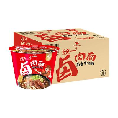 统一卤香牛肉面112g×12桶