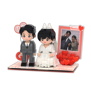 方仔照相馆定制积木人像结婚新婚照片情侣摆件送闺蜜朋友礼物diy