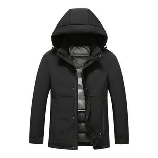 雪中飞2025冬新款羽绒服男士商务行政风休闲户外保暖短款夹克