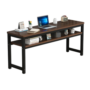 长条桌家用双层电脑桌卧室简易书桌学生写字桌子工作台长方形桌子