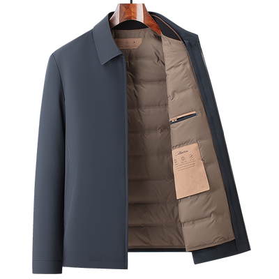 老人头中年羽绒服鹅绒内胆可脱卸