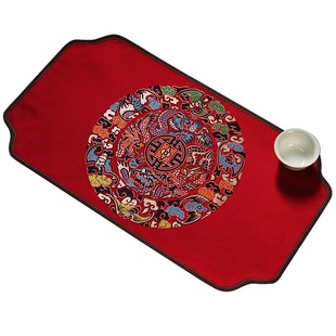 中式茶席桌旗沥水垫茶旗垫子茶桌台面防烫垫茶杯吸水垫定制餐垫