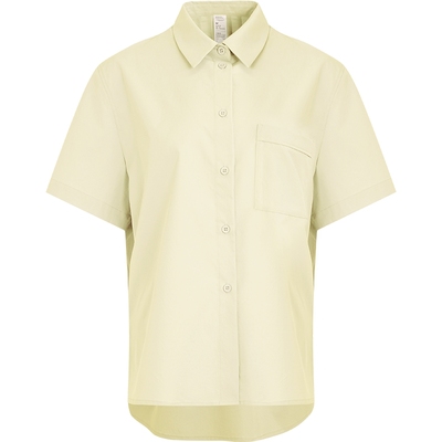 本来BENLAI女士短袖休闲衬衫2025夏季新款宽松落肩衬衣BNS250009