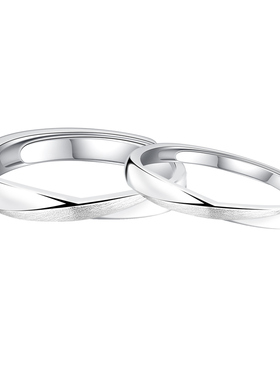 情侣款戒指纯银小众轻奢定制刻字