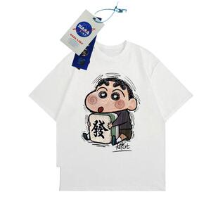 NASA联名蜡笔小新儿童男童女童纯棉短袖T恤2025夏季潮牌宽松半袖t