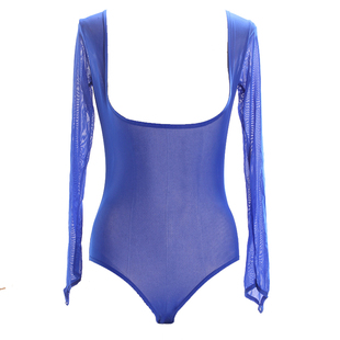 青曼舞艺肚皮舞服秋冬保暖练功服连体衣网纱胸托长袖上衣演出搭配