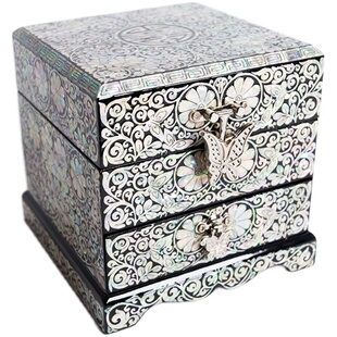 扬州漆器厂漆花螺钿首饰盒结婚生日母亲节礼物送女友老婆精致礼品