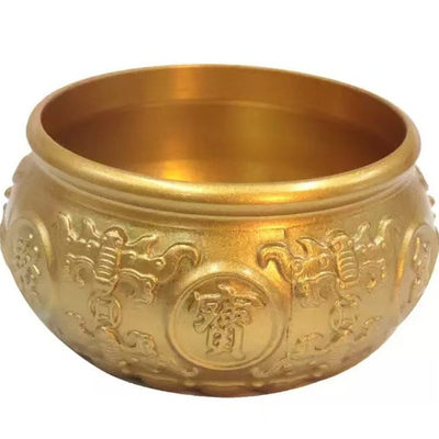 黄铜聚宝盆元宝实心沙金摆件装饰