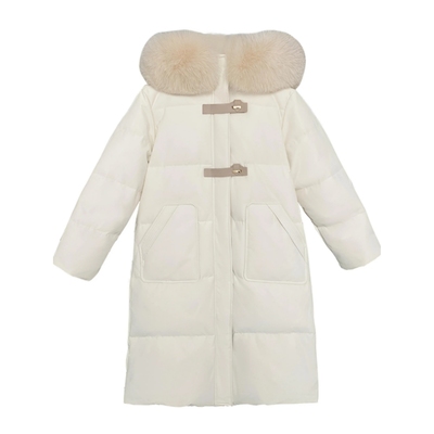 大毛领白鸭绒羽绒服加厚外套冬季