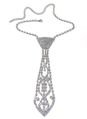 小众满钻镂空领带项链choker颈圈