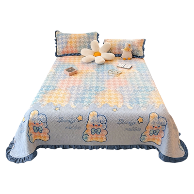 加绒加厚牛奶绒精美荷叶花边