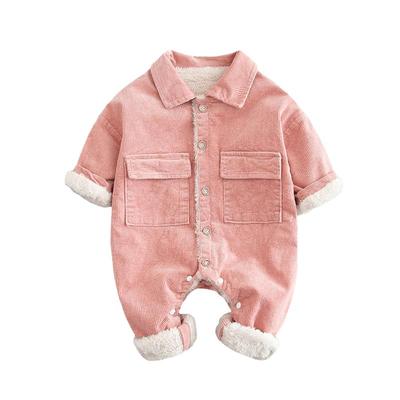 婴儿加绒连体衣冬宝宝加厚外出服