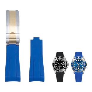 氟橡胶手表带男适配新款劳力士黑水鬼绿水鬼GMT探险家2原装款21mm