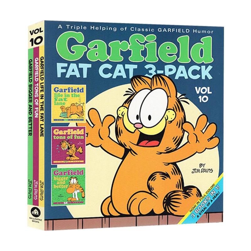 Garfield Fat Cat 3-Pack #10 加菲猫漫画3本套装10进口原版英文书籍