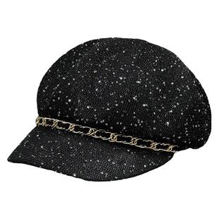 夏季薄款亮片贝雷帽子女小香风气质百搭个性八角帽复古时尚画家帽