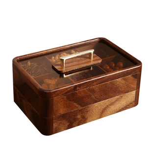 原森太实木分格果盘高端精致高颜值糖果盘客厅茶几家用精致果盒