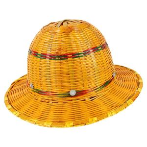 大沿竹编安全帽透气降温凉爽环保竹制藤帽遮阳防晒工地安全头盔