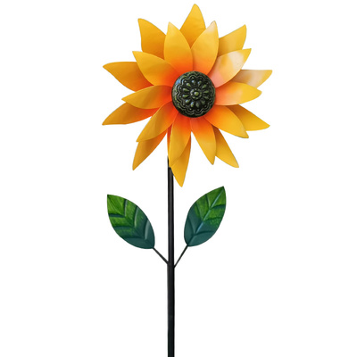 铁艺风车户外花园装饰旋转庭院园艺创意向日葵花阳台布置造景摆件