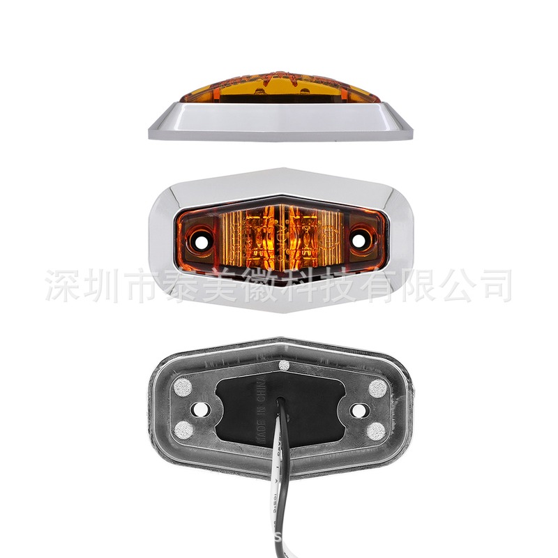 2LED12V10-30V卡车边灯通用电镀跨境示带尾灯追宽警示框出口防