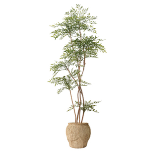 仿真绿植室内客厅南天竹假树仿生植物高级侘寂风落地盆栽装饰摆件
