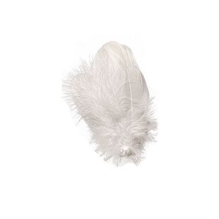 女童超仙白色羽毛珍珠发夹精美白天鹅侧边夹圣诞节氛围感手作头饰