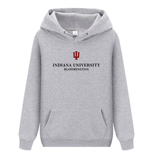 美国印第安纳大学伯明顿分校卫衣连帽套头加绒加厚秋冬季学生班服