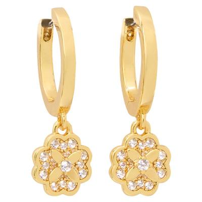 katespade桃心四叶花耳圈耳饰女