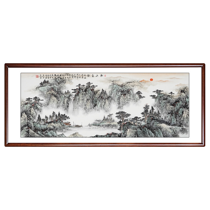 新中式水墨画手绘国画山水画字画客厅背景挂画真迹壁画办公室挂画
