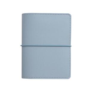 2025新款迷你活页夹A7软面皮质绑带钢夹小清新女生手账方格点阵年计划简约文艺ins风6孔手帐随身轻量小本子