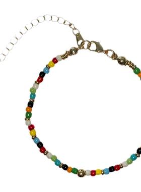 彩色系叠戴手工串珠项链手链
