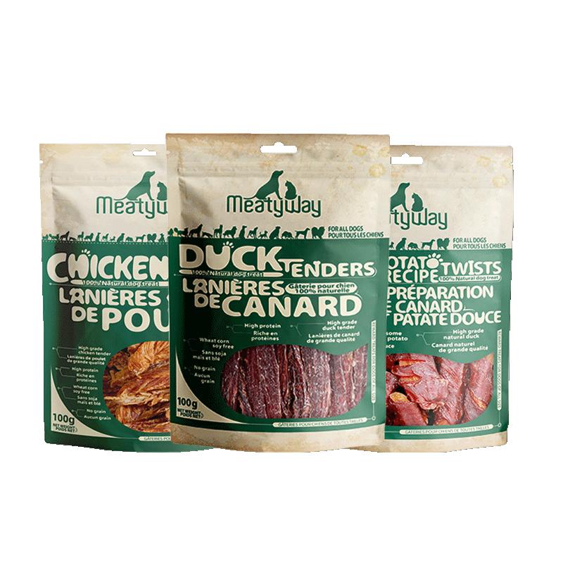 Meatyway爵宴鸭肉干300g狗狗零食磨牙鸡胸肉干狗宠物奖励大小型犬